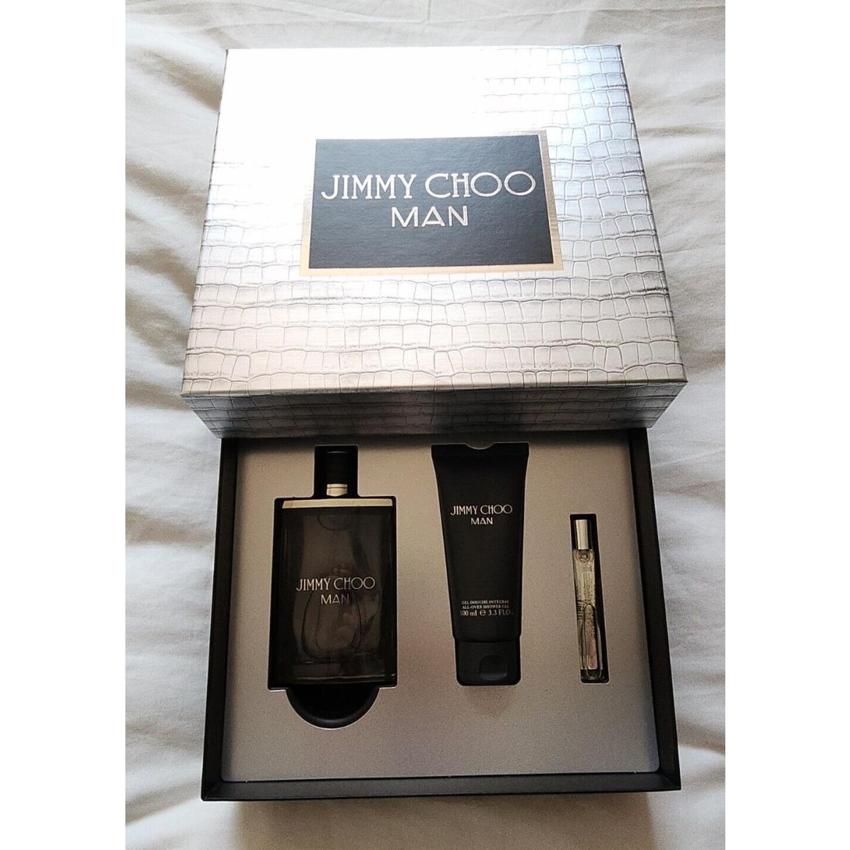 Jimmy Choo Man 3pc Set Cologne Spray 3.3 oz After Shave Balm 3.3 Mini Spray