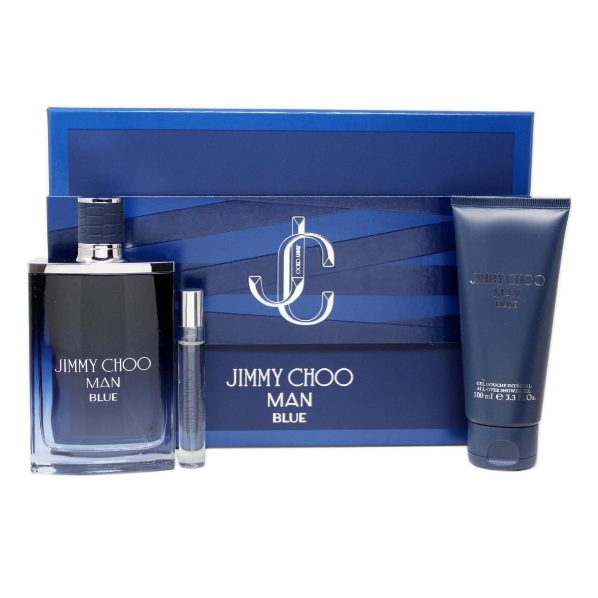 Jimmy Choo Man Blue 3 Piece Gift Set Eau DE Toilette Spray 100 ML/3.3 Fl.oz