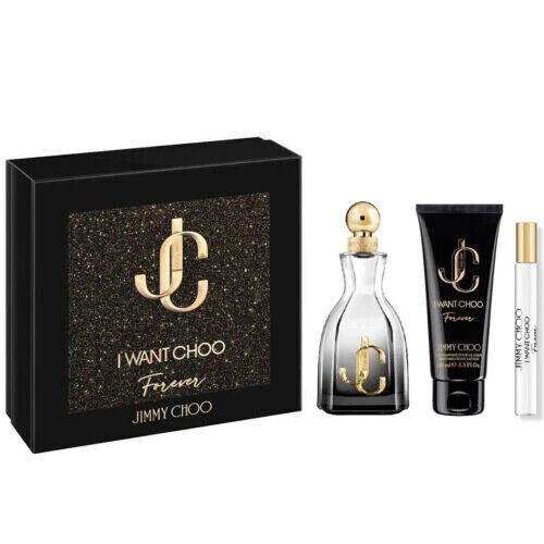 Jimmy Choo I Want Choo Forever 3.3 Oz Spray Body Lotion Mini 3 Pc Set