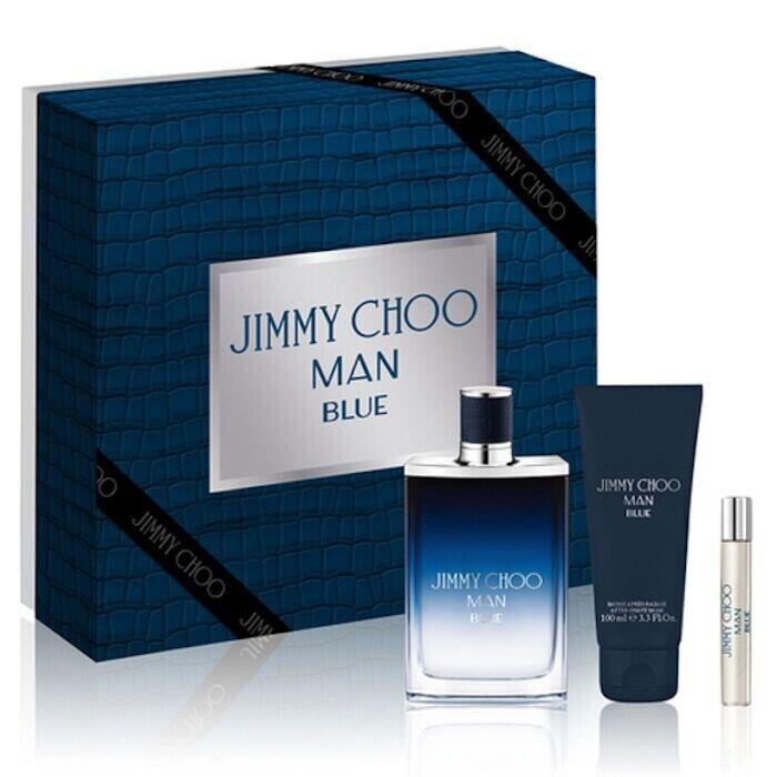 Jimmy Choo Blue Men 3PC Gift Set - 3.4OZ Edt + 3.4OZ Shower Gel + 0.25OZ Edt