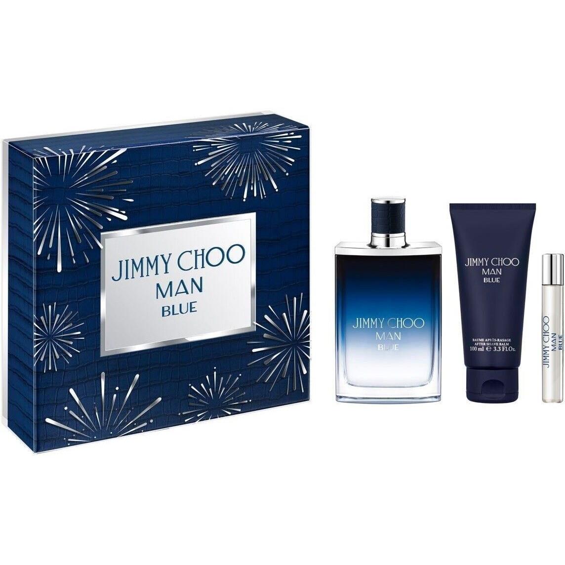 Jimmy Choo Blue Men 3PC Gift Set - 3.4OZ Edt + 3.4OZ Shower Gel + 0.25OZ Edt