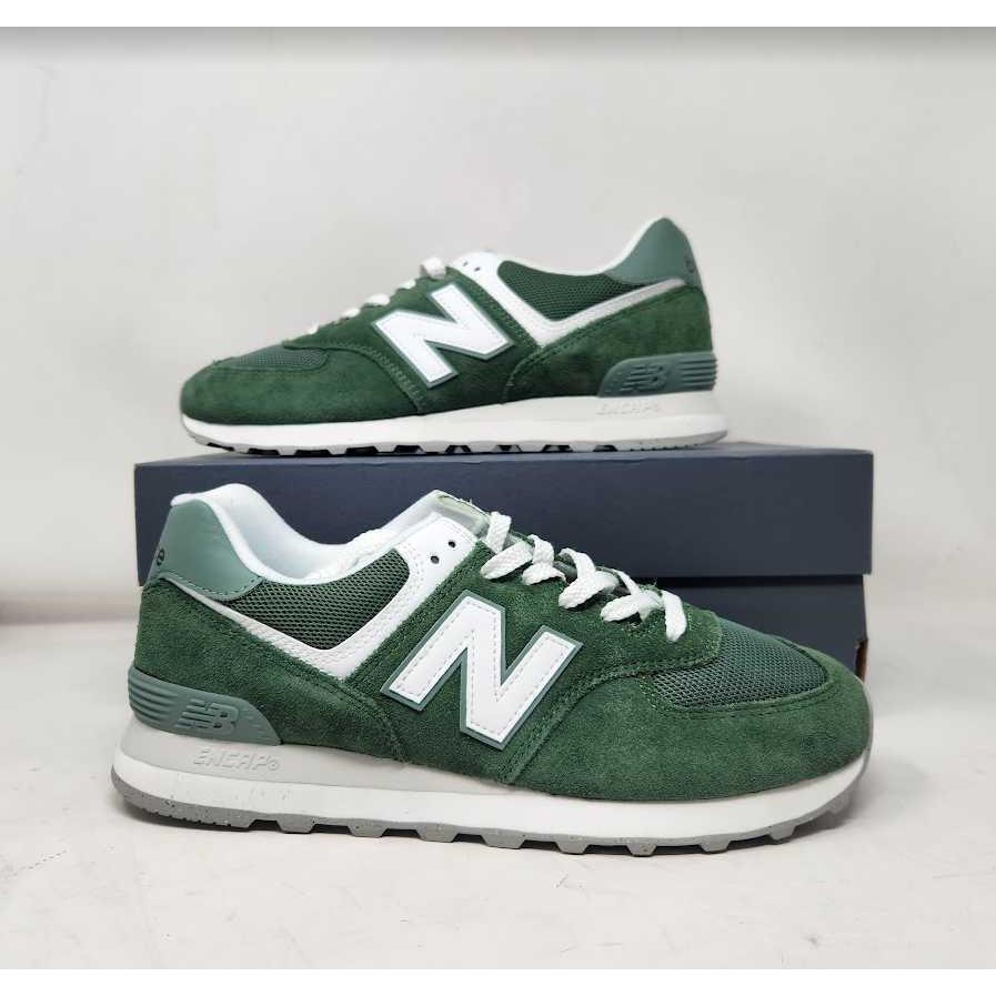 New Men`s 9 New Balance X J Crew 574 Sneakers in Green / White U574FGG