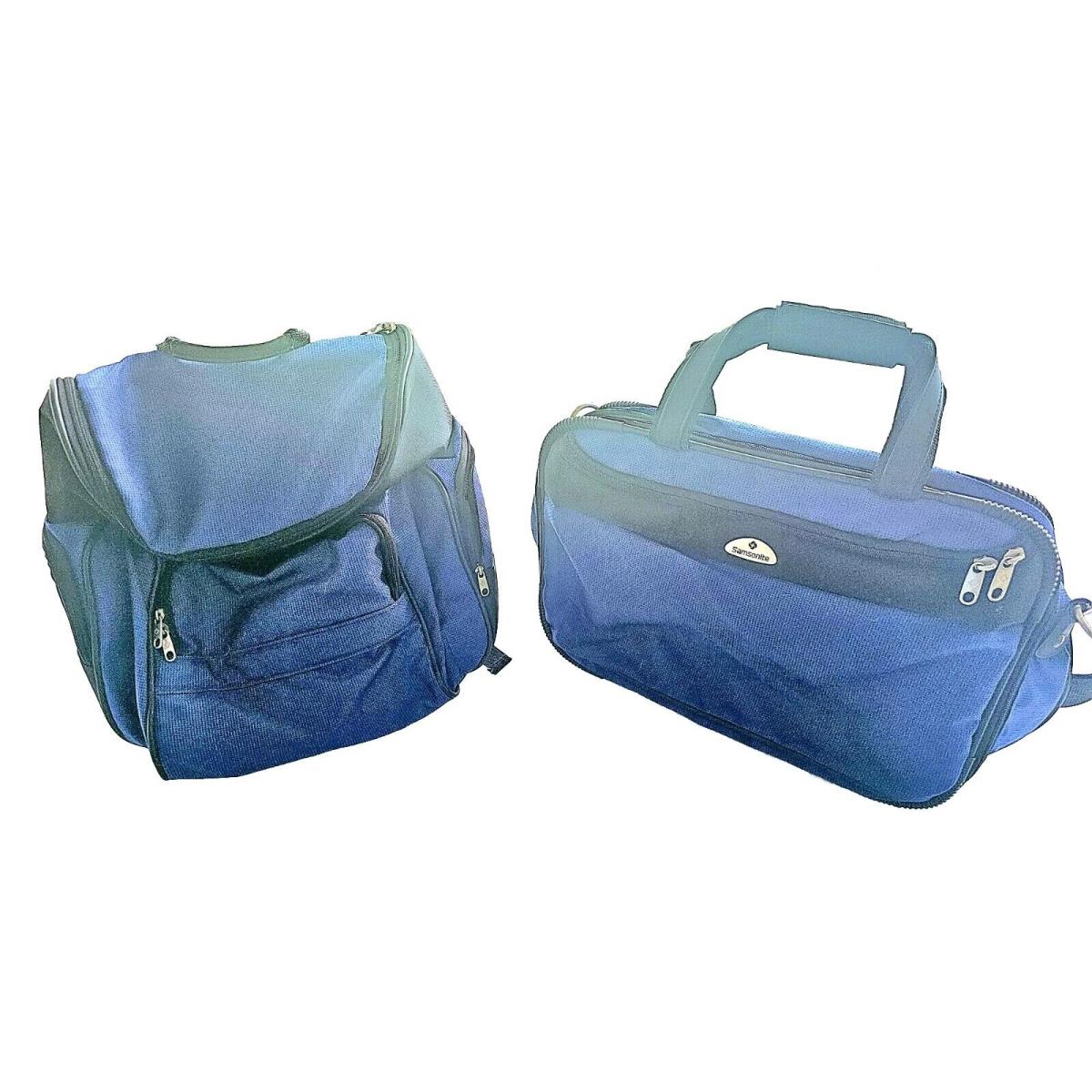 Set of 2 Samsonite Cordura Laptop or Messenger Case Backpack Blue/black Nwot