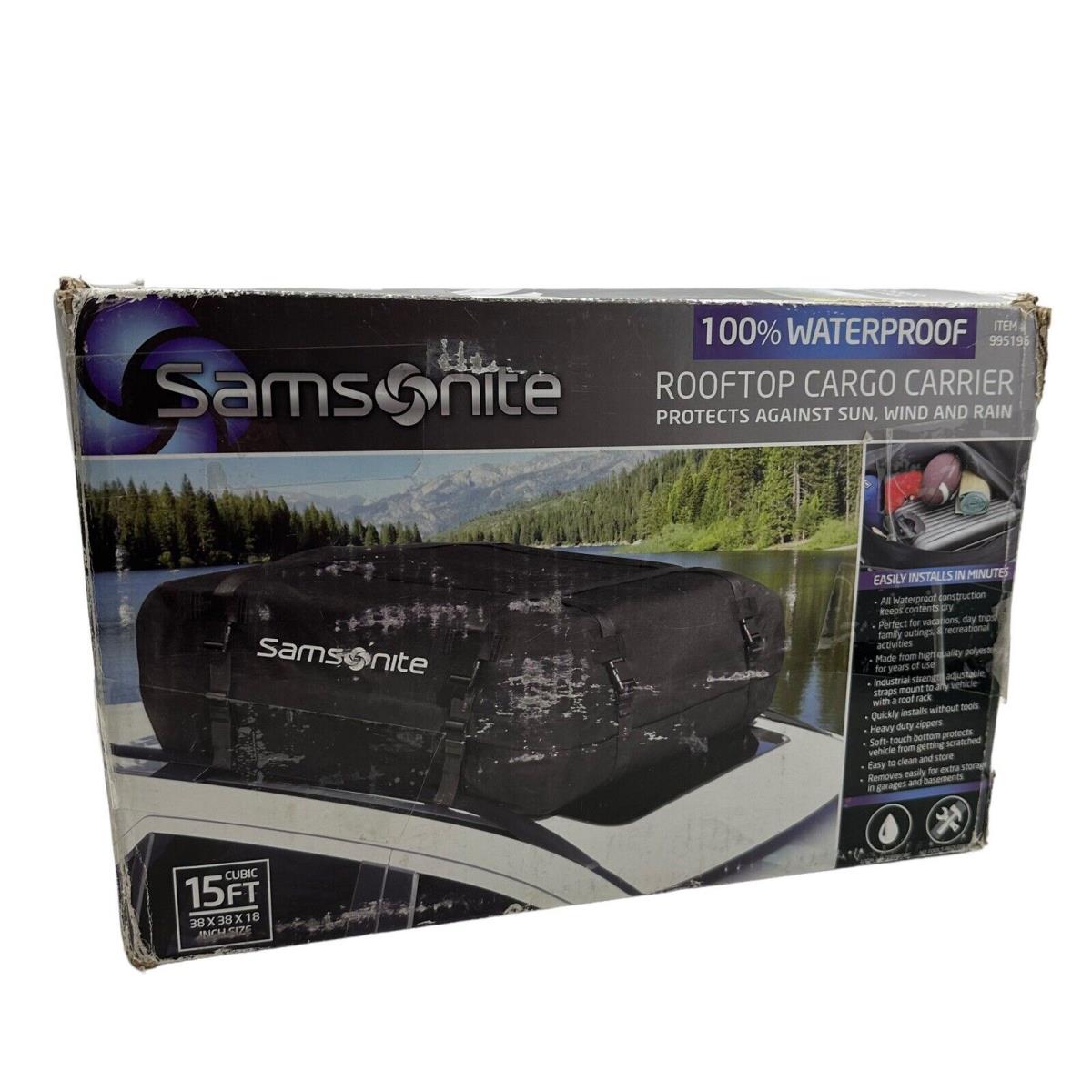 Samsonite Car Rooftop Cargo Carrier Case Bag Waterproof 15 Cubic Ft Easy Install