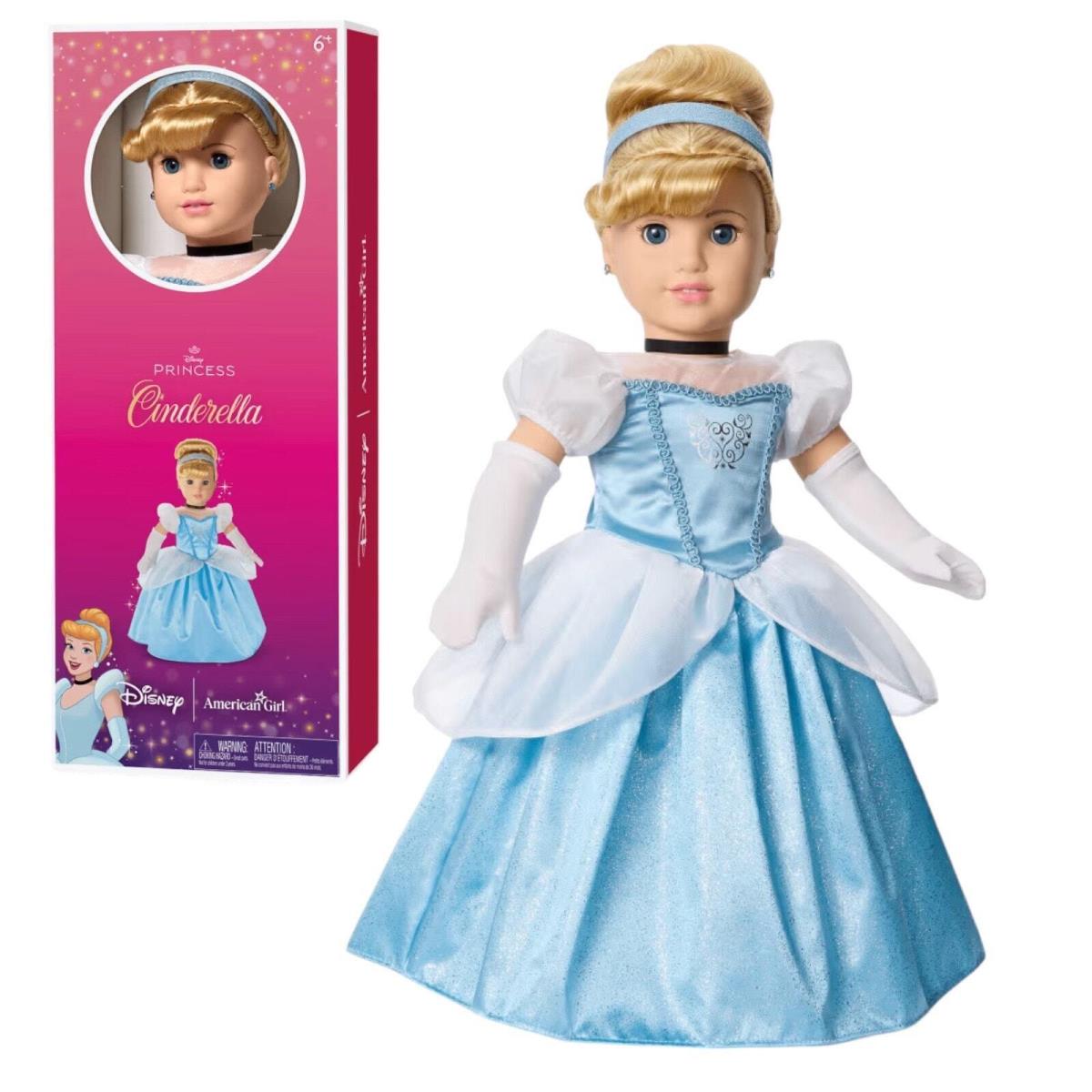 American Girl Disney Princess Cinderella 18 Doll + Gown Glass Slippers Box