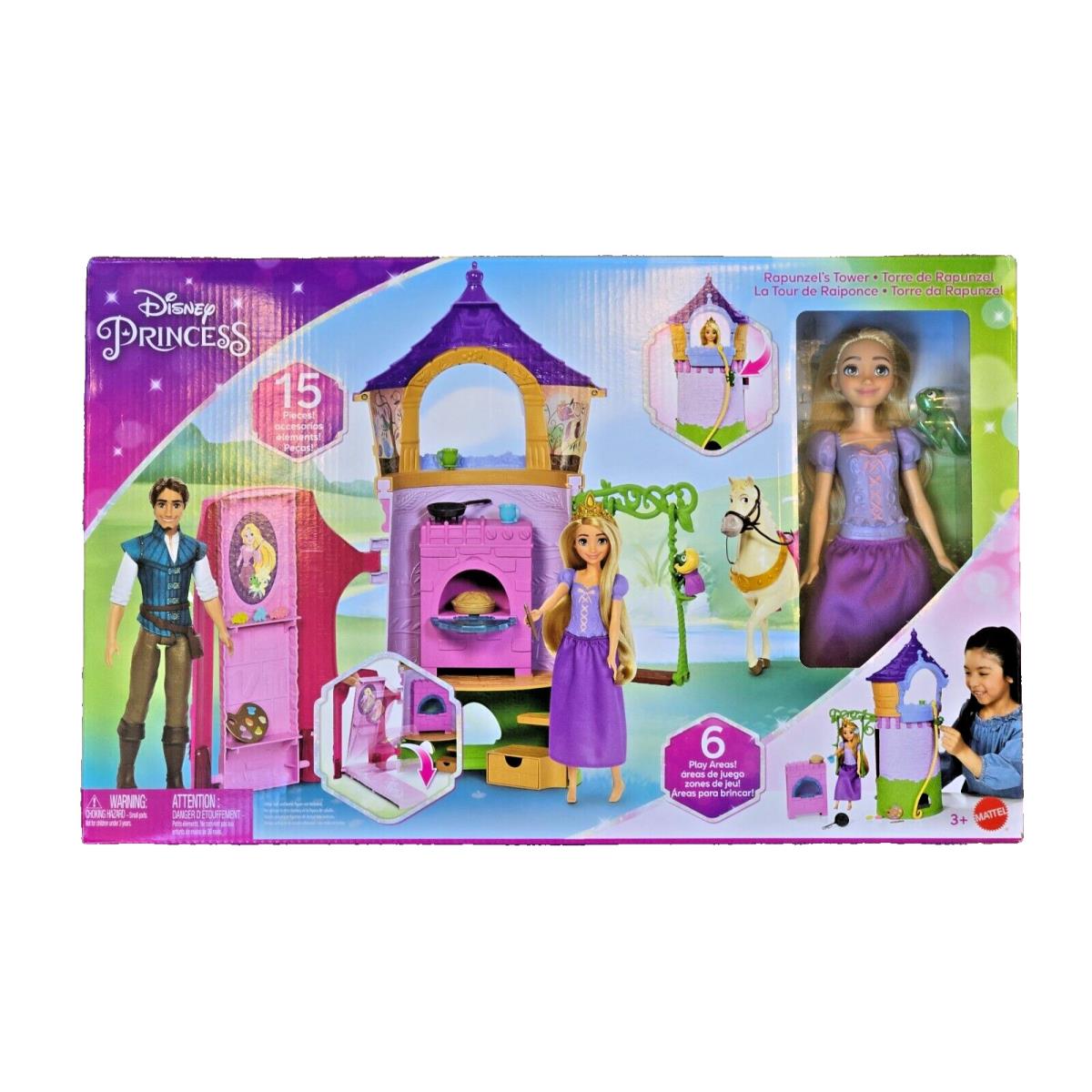 Tangled Disney Princess Rapunzel Posable Doll and Tower Playset 15 Pieces