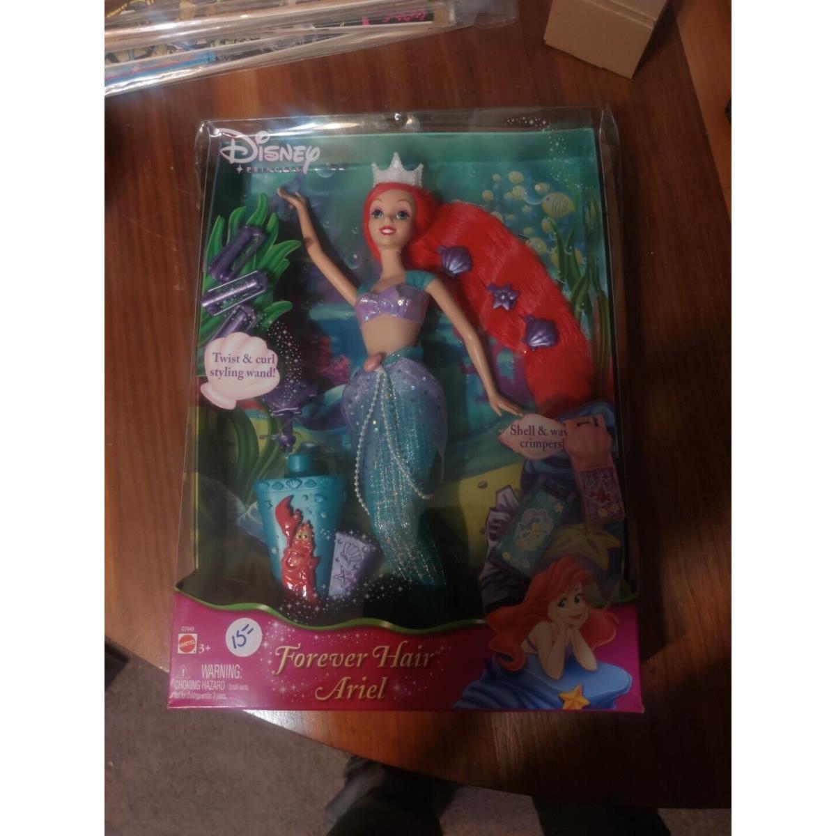 Disney Forever Hair Ariel Princess Doll 2004 + Box + Accessories