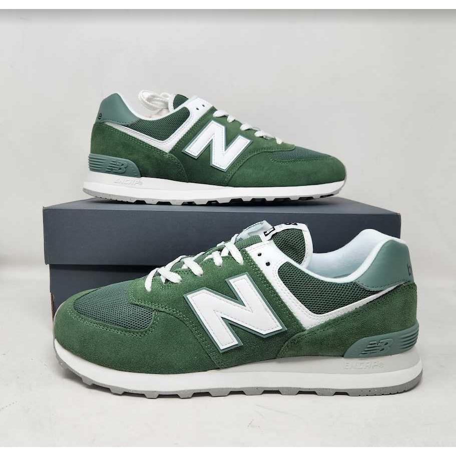 Men`s 11.5 New Balance X J Crew 574 Sneakers in Green / White U574FGG