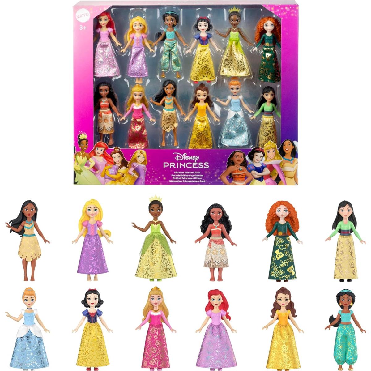 Disney Princess Ultimate Princess Pack 12 Dolls Collector Playset Toy Gift