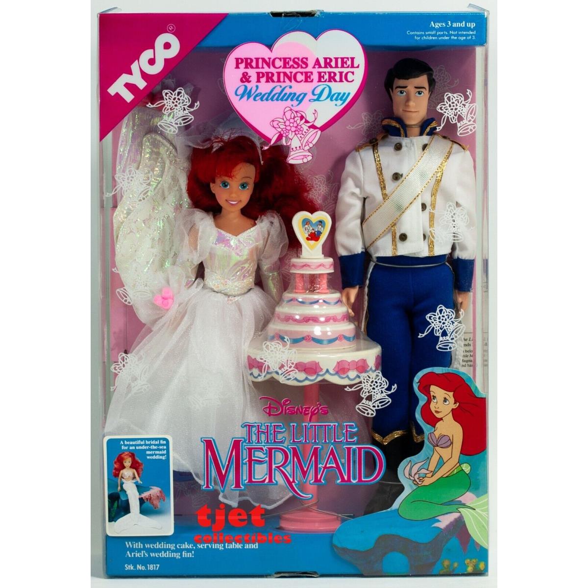 The Little Mermaid Princess Ariel Prince Eric Wedding Day Set Tyco Open/