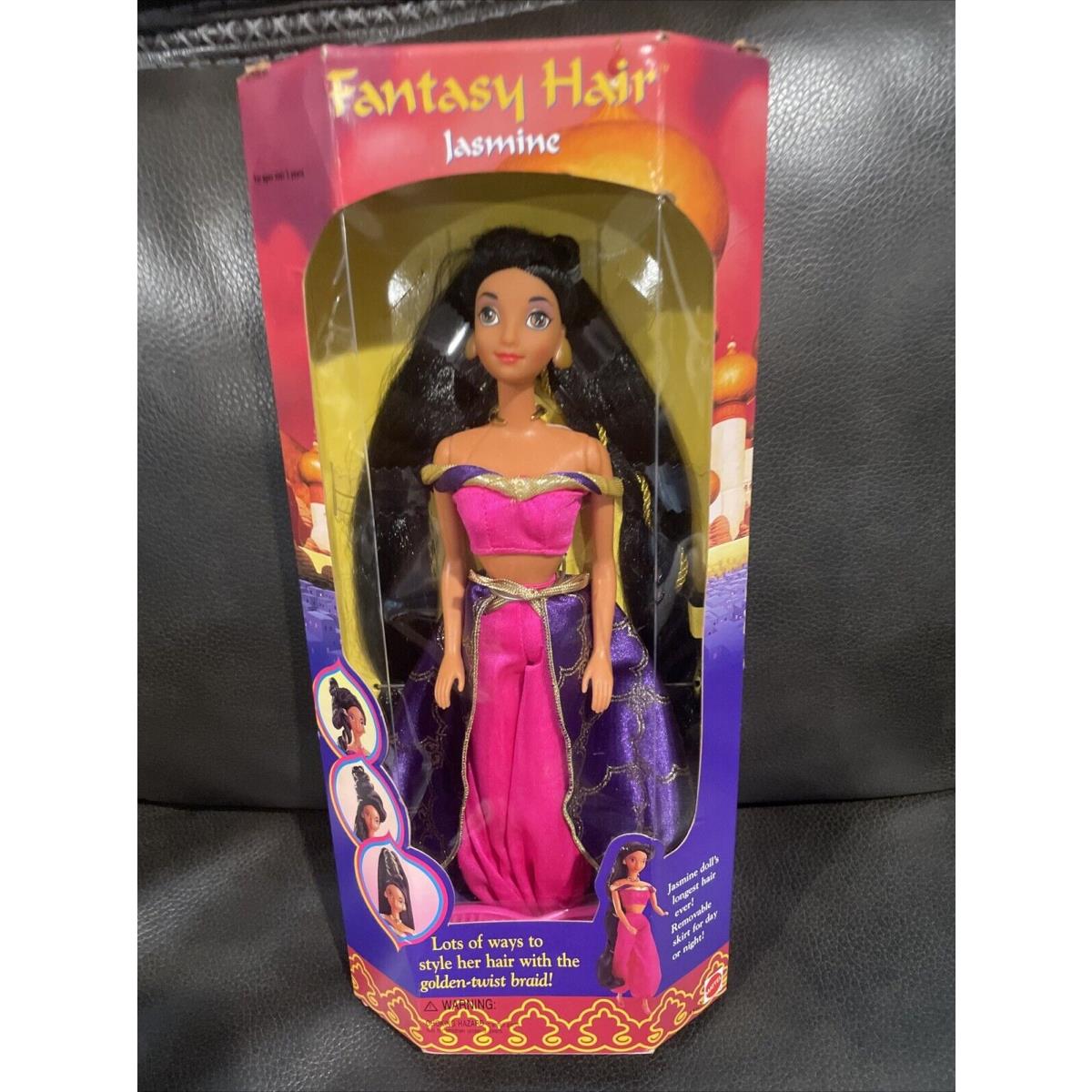 1994 Princess Jasmine Disney Barbie Doll Fantasy Hair Aladdin Mattel Box