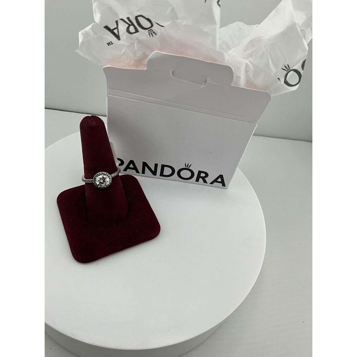 Pandora Round Sparkle Halo Ring 196250CZ