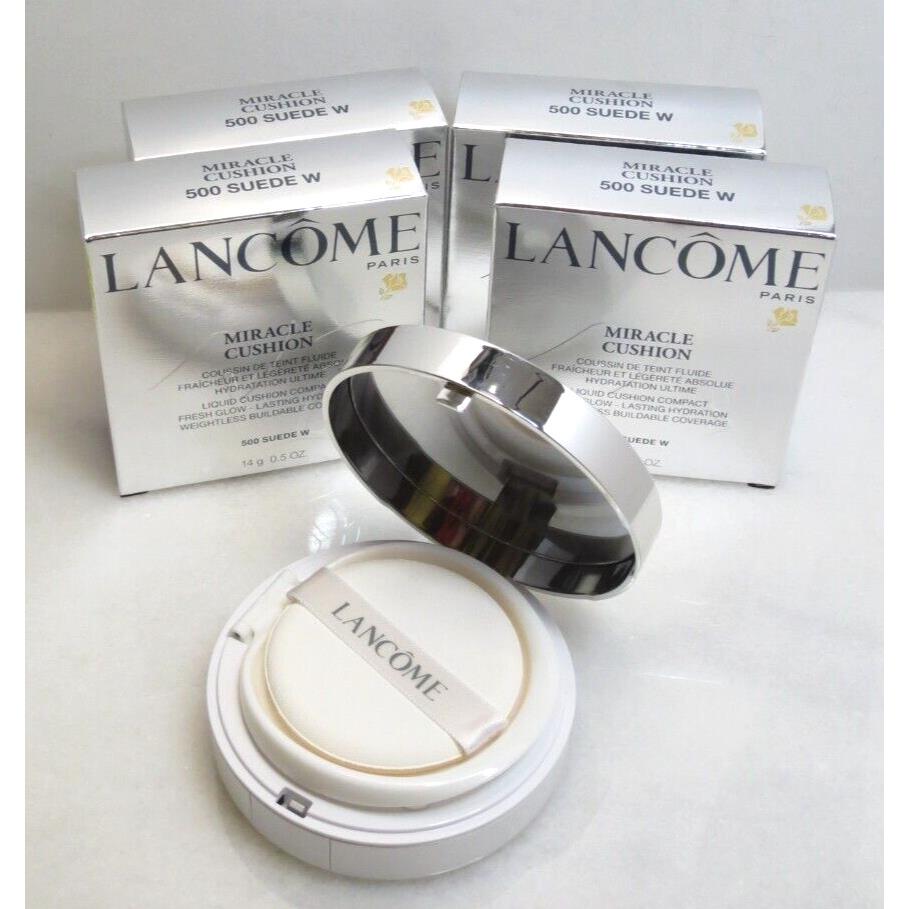 Lancome Miracle Cushion Liquid Cushion Compact 500 Suede W 0.5 OZ Lot OF 4