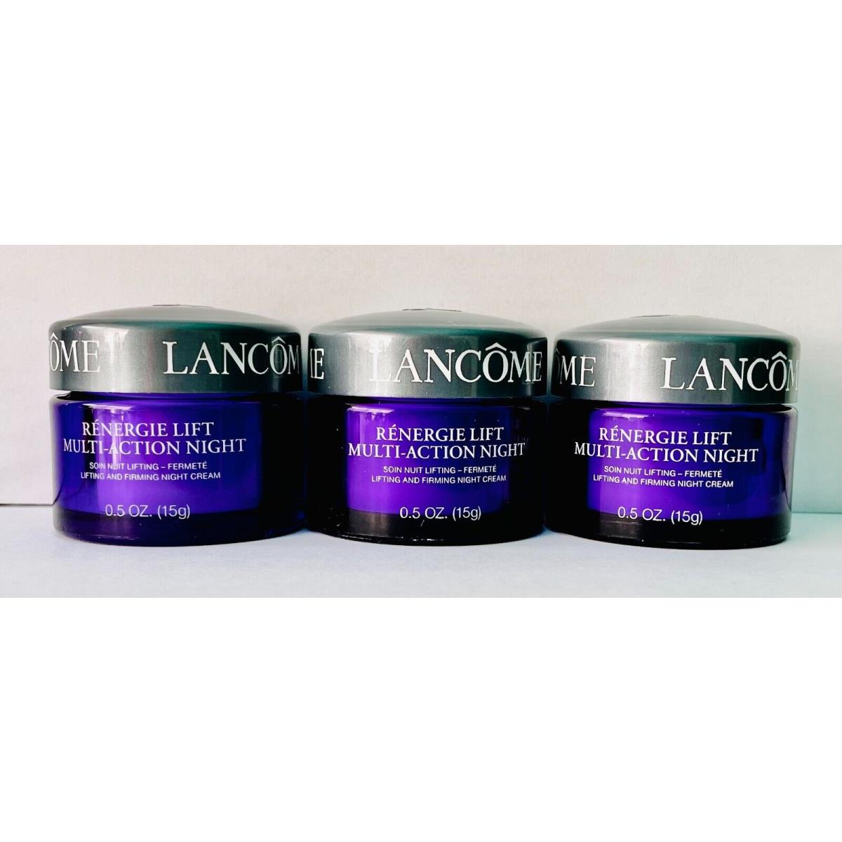 3 x Lancome Renergie Nuit Multi-lift Redefining Night Cream 0.5oz Each