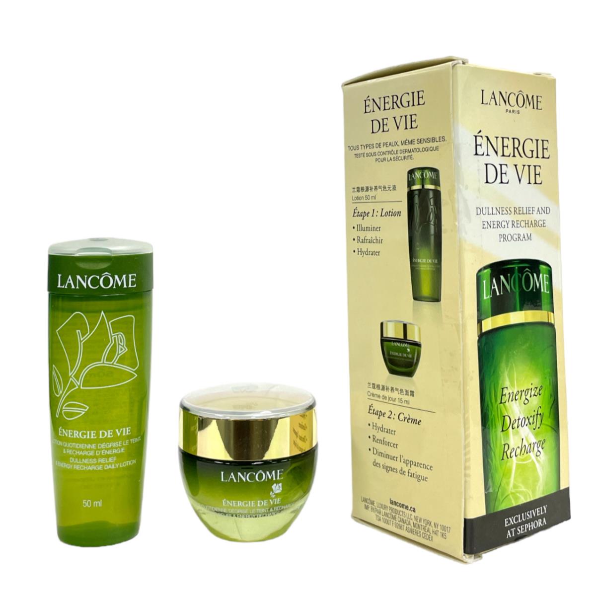 Lancome Energie De Vie Set Lotion Cream 50mL 15mL AS Seen IN Pics