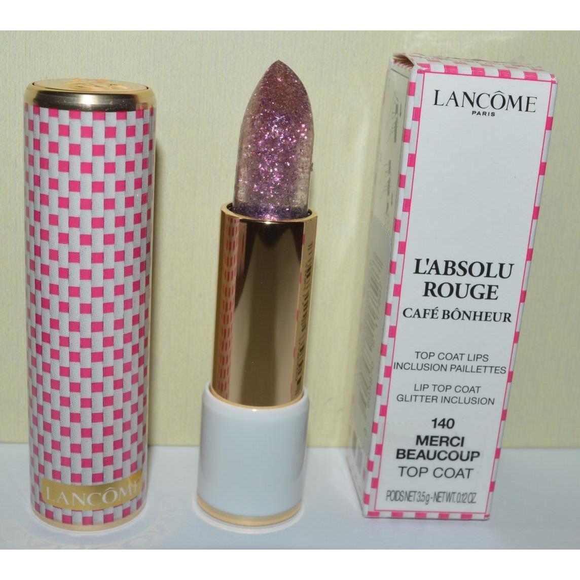 Lancome L`absolu Rouge Cafe Bonheur Merci Beaucoup 140 Lip Top Coat Glitter