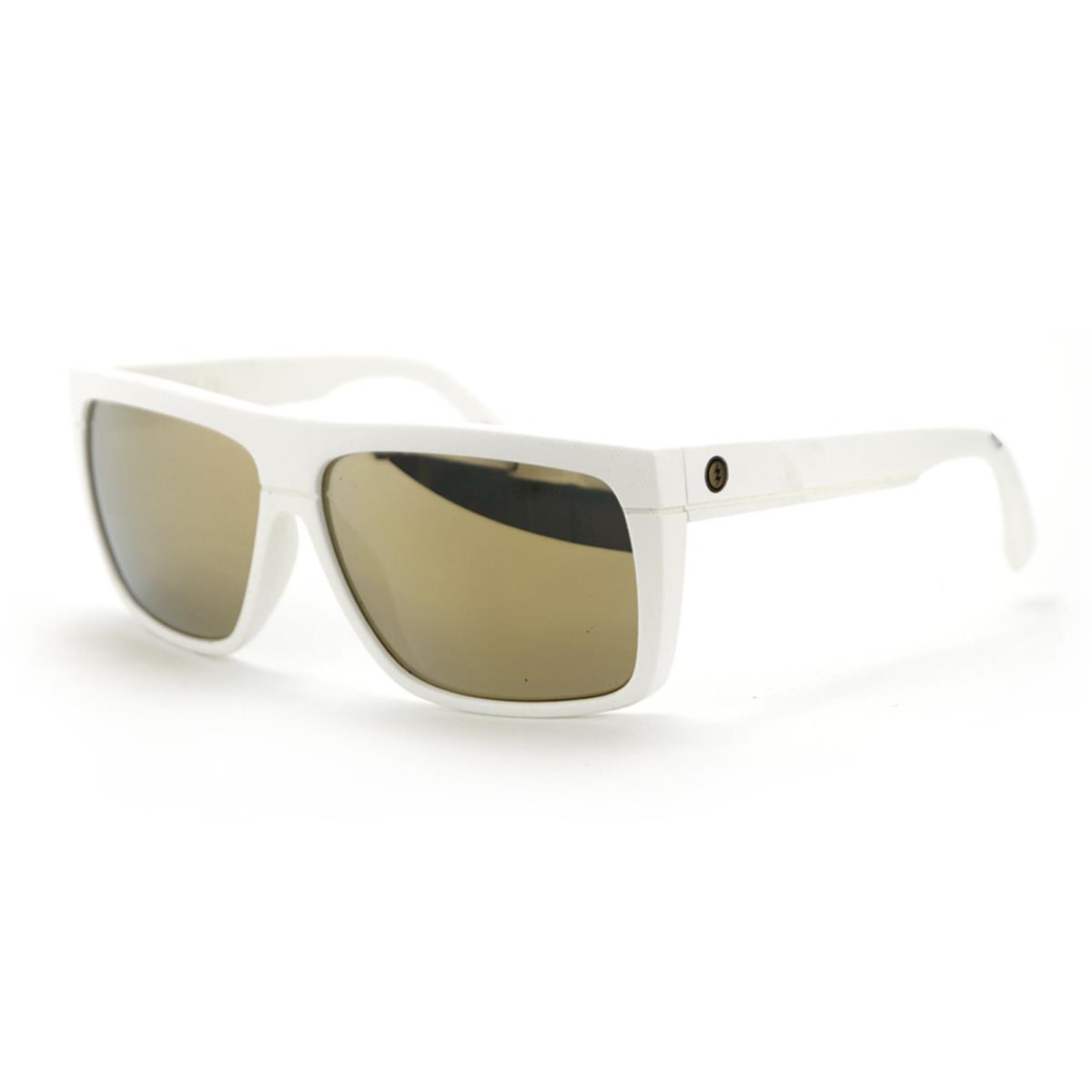 Electric Black Top Sunglasses-matte White-gold Lens-same Day Shipping