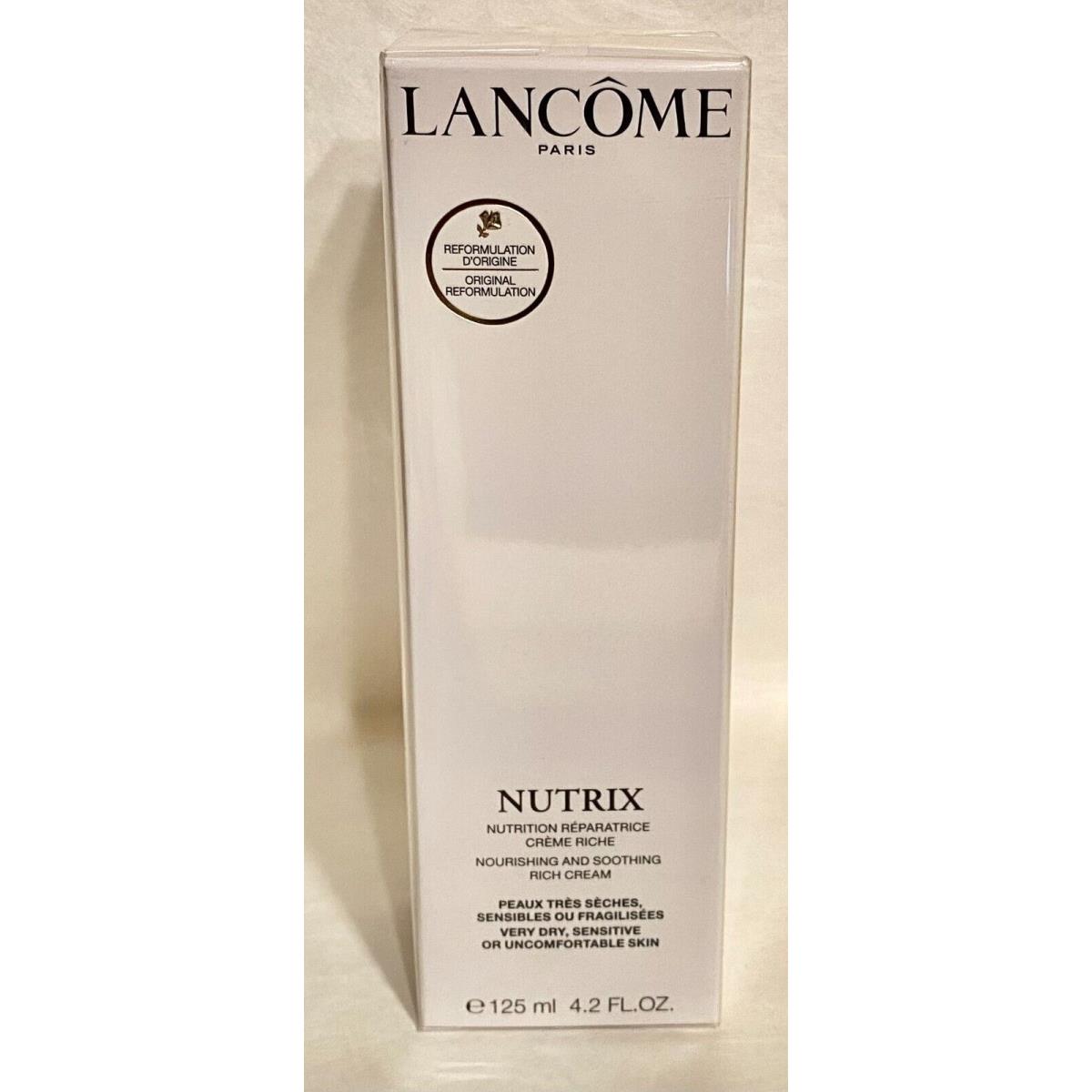 Lancome Nutrix Nourishing and Soothing Rich Cream 4.2 oz /125 ml Box