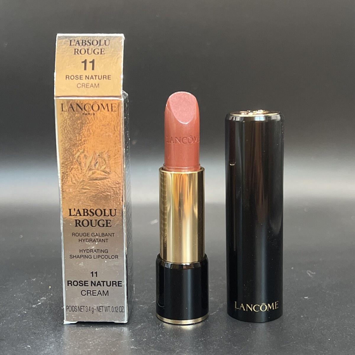 Lancome L Absolu Rouge Lipstick Shade 11 Rose Nature Cream 3.4g