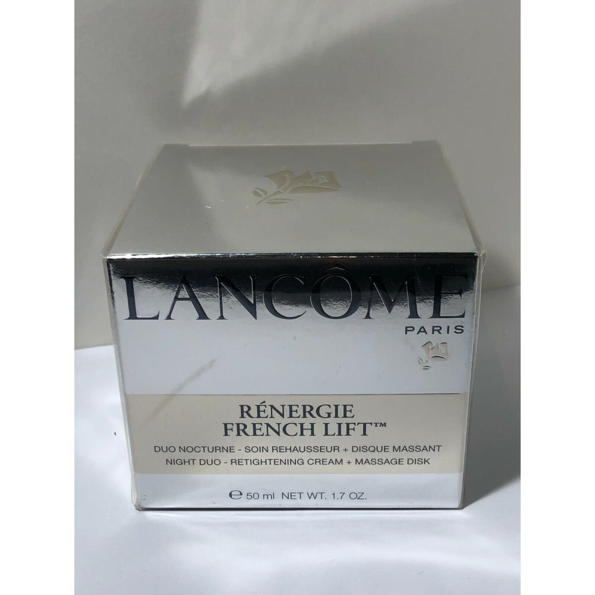 Lancome Renergie French Lift Night Duo Retightening Cream Massage Disk 1.7 oz