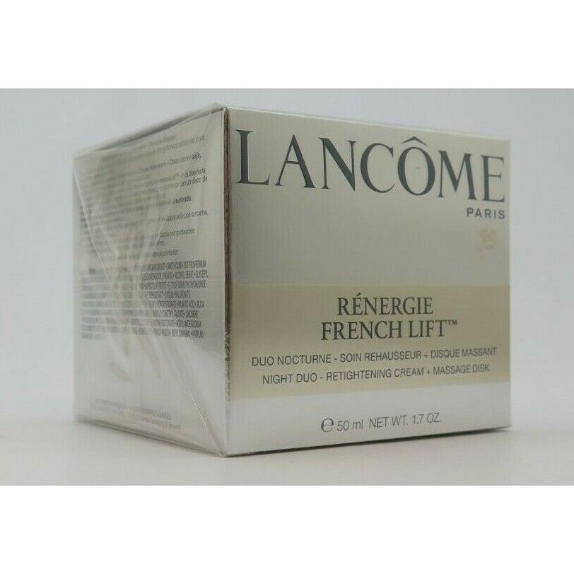 Lancome Renergie French Lift Night Duo-retightening Cream + Massage Disk 1.7 oz