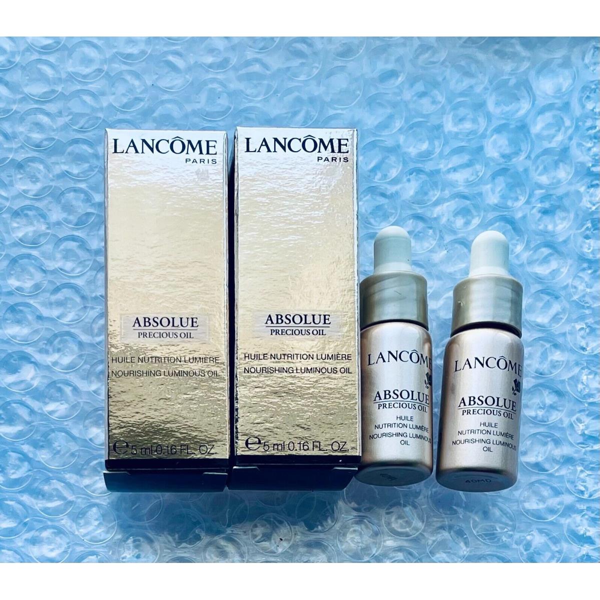 2 x Lancome Absolue Precious Nourishing Luminous Oil Deluxe Sample 0.16oz Each