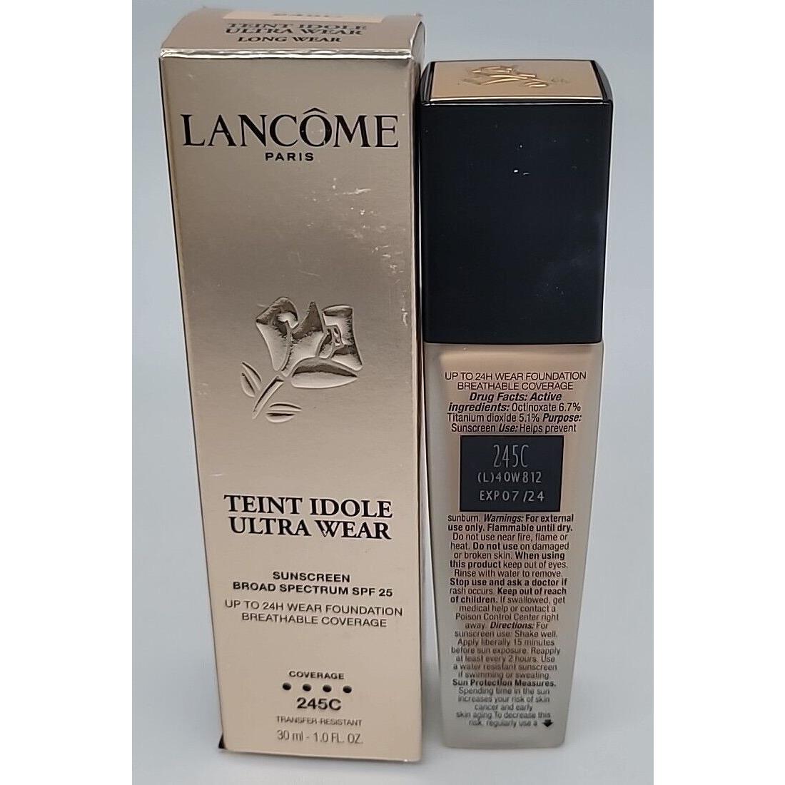 Lancome 1oz 245C Teint Idole Ultra Wear Foundation Exp 07/24 SPF25 30ml 1 Oz