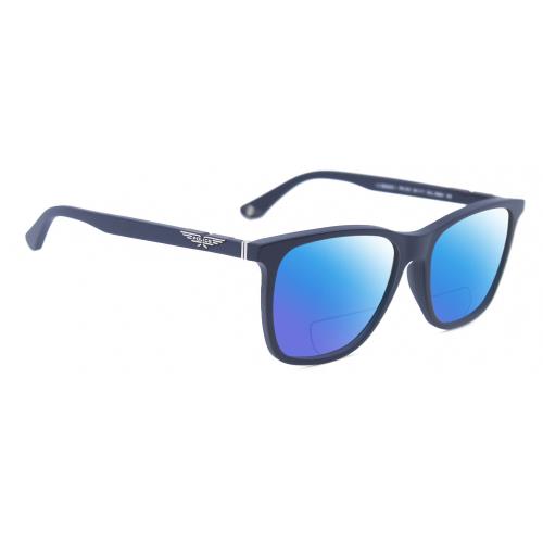 Police SPL872 Unisex Polarized Bifocal Sunglasses Navy Blue Silver 56 mm 41 Opt