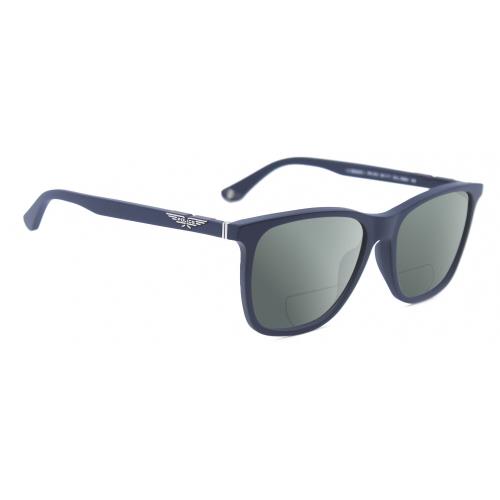 Police SPL872 Unisex Polarized Bifocal Sunglasses Navy Blue Silver 56 mm 41 Opt Grey