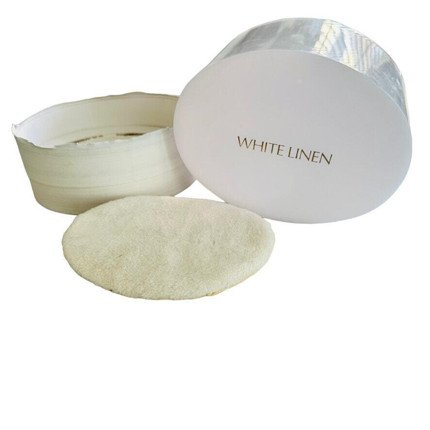 White Linen Est e Lauder Body Powder Vintage Rare 3.5oz Open Full Collectible