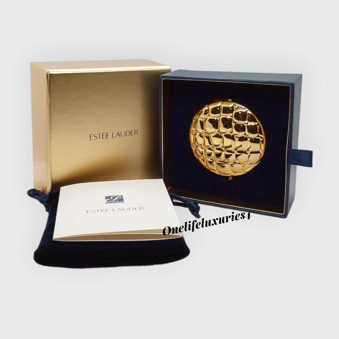 Estee Lauder Gold Alligator Slim Lucidity Translucent 01 Pressed Powder Rare