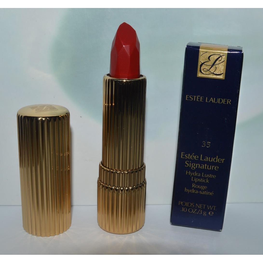 Estee Lauder Rich Red 35 Signature Hydra Lustre Lipstick Full Size Rare