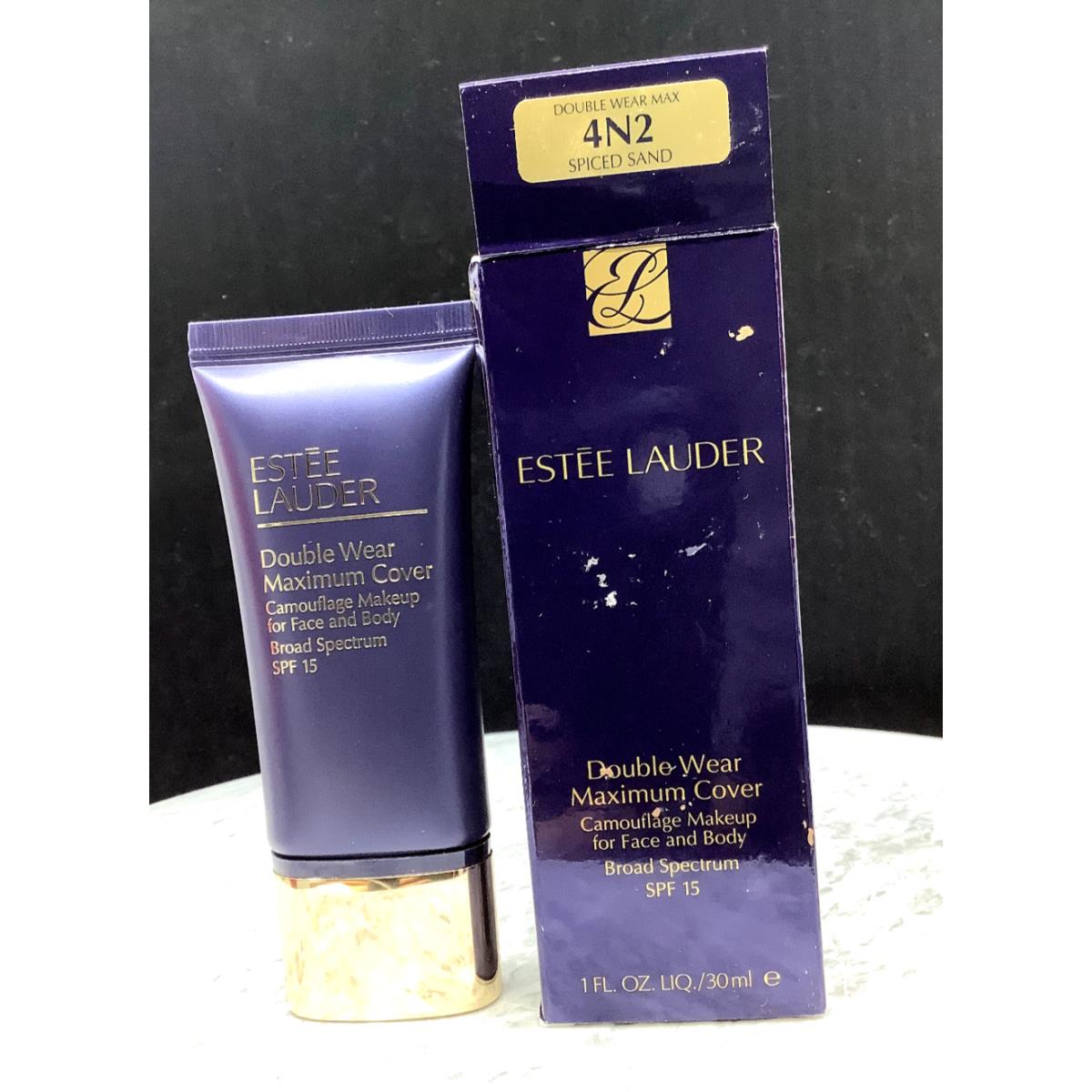 Estee Lauder Foundation Double Wear Maximum Cover 4N2 Spiced Sand 1 oz Check