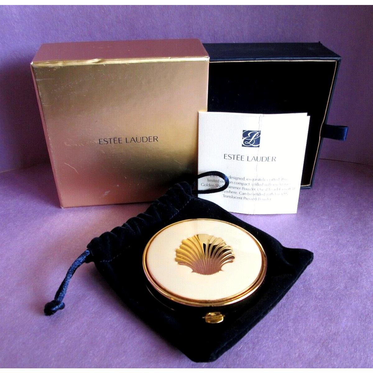 Golden Shell Compact Estee Lauder Shimmer Powder .22 oz 6.2g Vintage