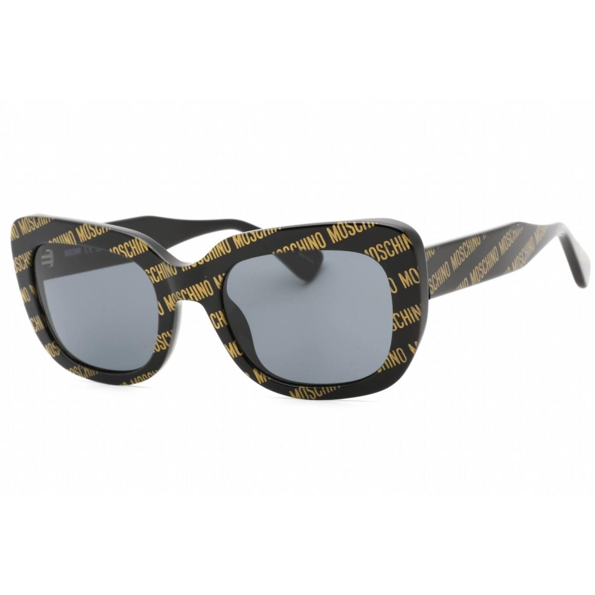 Moschino Women`s Sunglasses Pattern Black Rectangular Frame MOS132/S 07RM IR