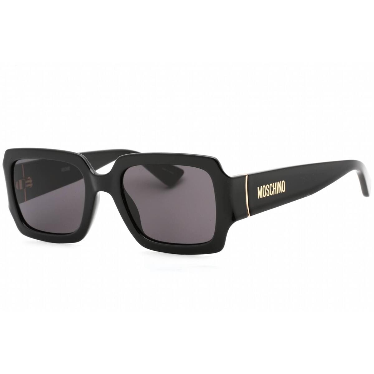 Moschino Women`s Sunglasses Grey Lens Black Rectangular Frame MOS063/S 807/IR