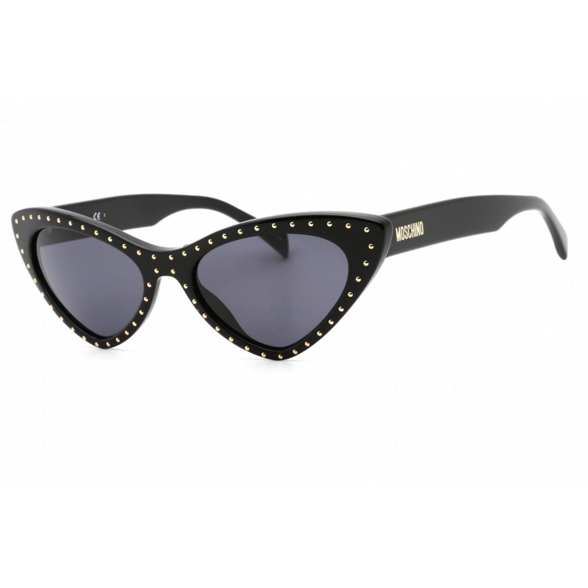 Moschino Women`s Sunglasses Grey Lens Black Cat Eye Shape Frame MOS006/S 0807 IR