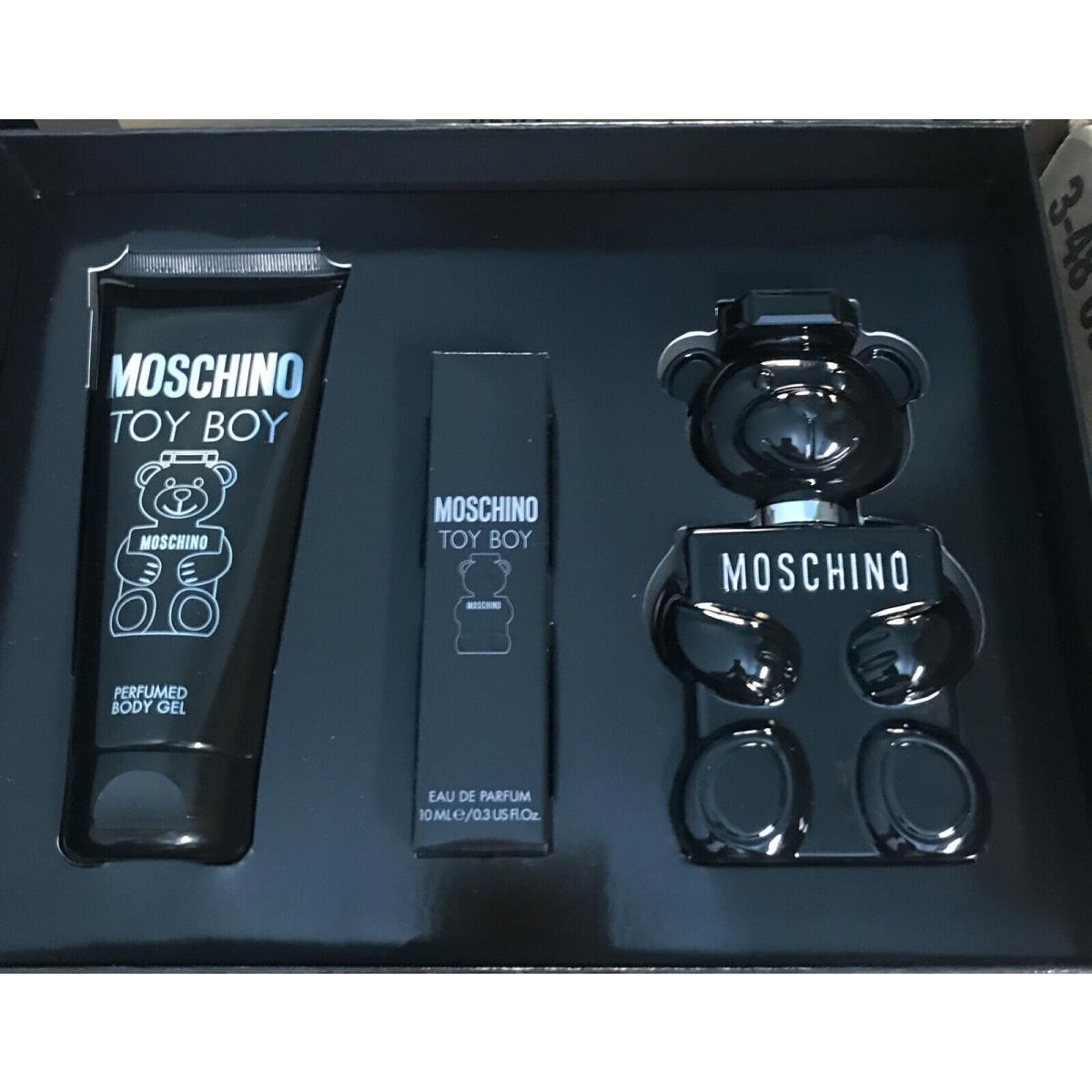 Moschino Toy Boy For Men 3 Pcs Gift Set 3.4 Oz Edp Spray Body Lotion