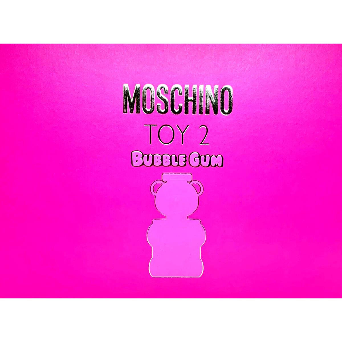 Moschino Toy 2 Bubble Gum 4 Pcs Set 3.4 Oz Edt Mini Body Lotion Shower Gel