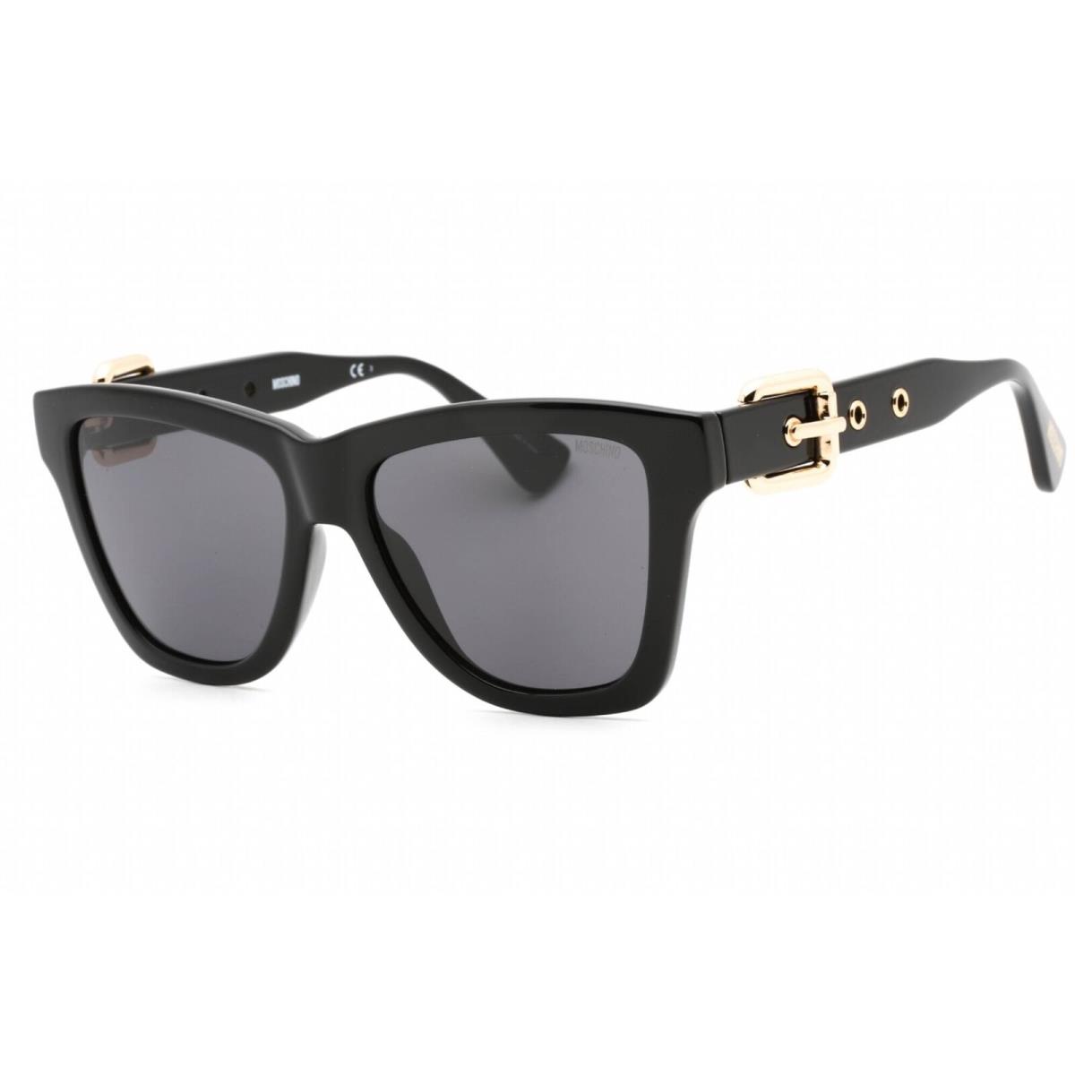 Moschino Women`s Sunglasses Grey Lens Black Square Shape Frame MOS131/S 0807 IR