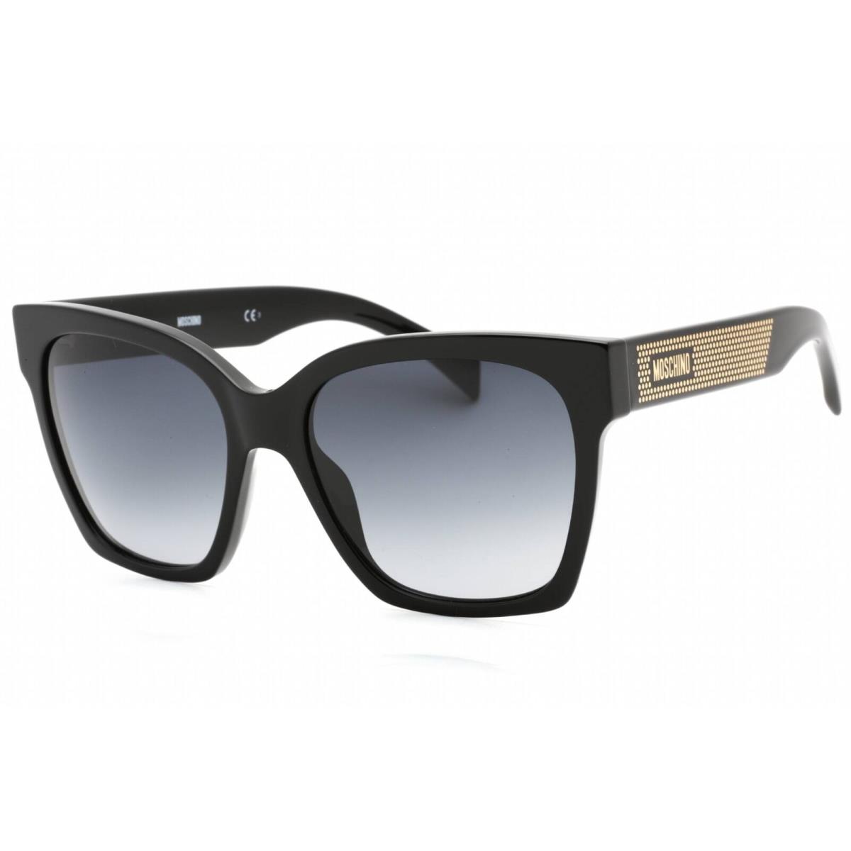 Moschino Women`s Sunglasses Dark Grey Lens Black Plastic Frame MOS015/S 807 9O