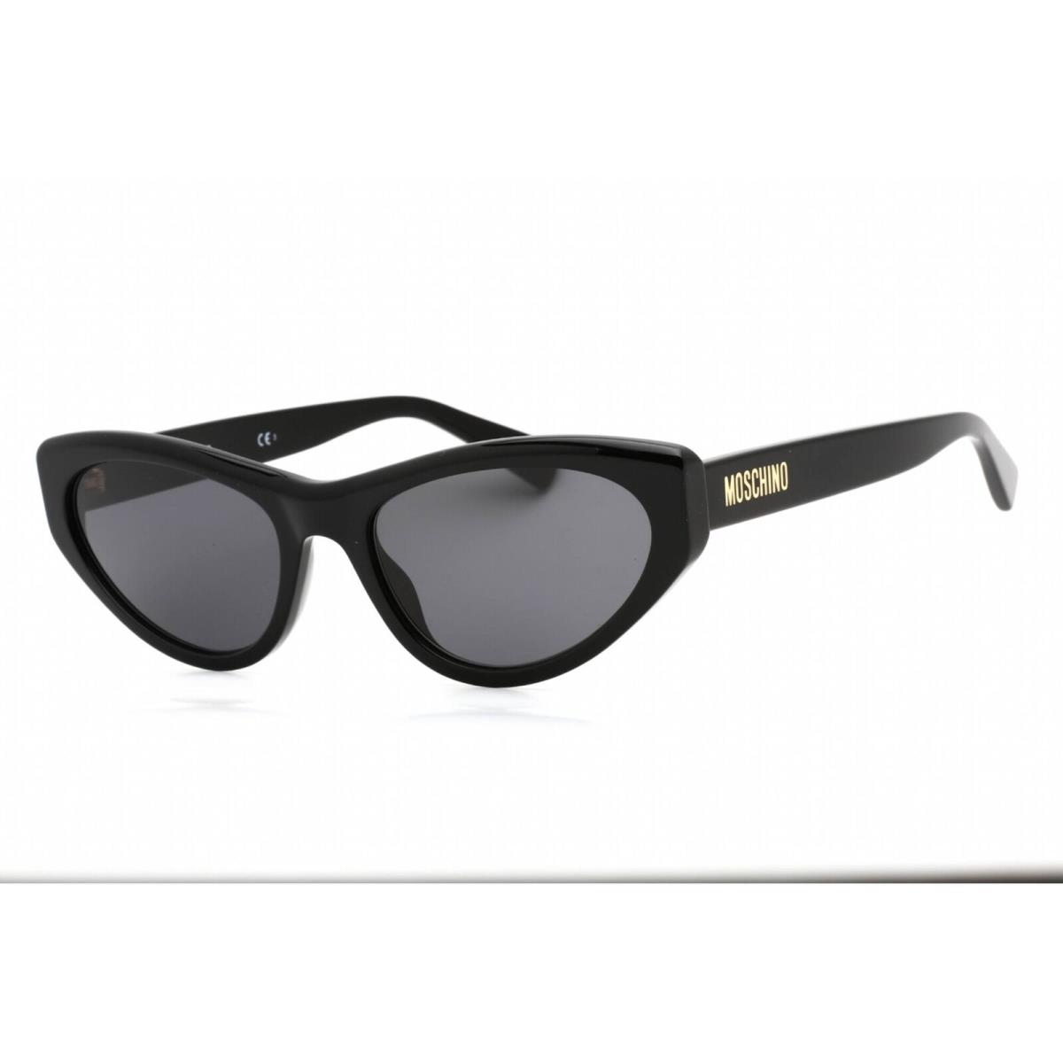 Moschino Women`s Sunglasses Black Cat Eye Shape Frame Grey Lens MOS077/S 0807 IR