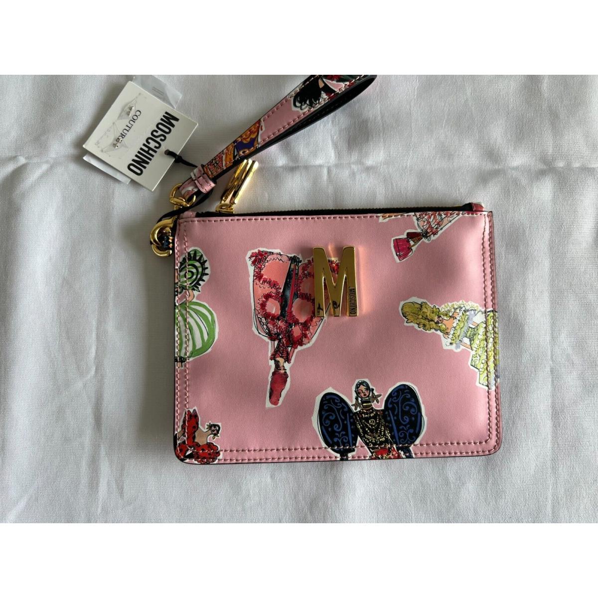 SS22 Moschino Couture Jeremy Scott Women`s Cocktail Gowns Pink Leather Clutch