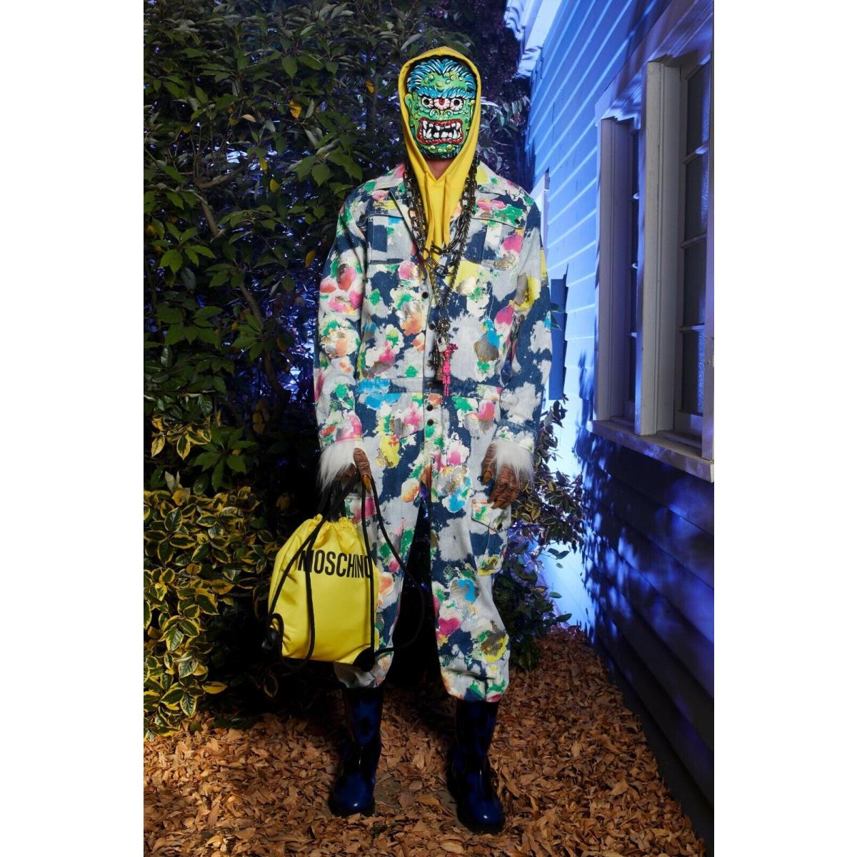 SS20 Moschino Couture Jeremy Scott Yellow Pumpkin Face Backpack Trick or Chic