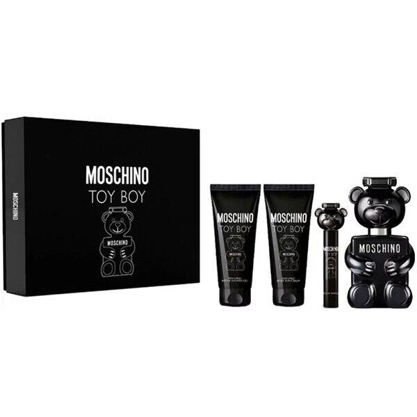 Moschino Toy Boy 3.4oz Edp + .3oz Mini + 3.4oz After Shave + 3.4oz Shower Gel