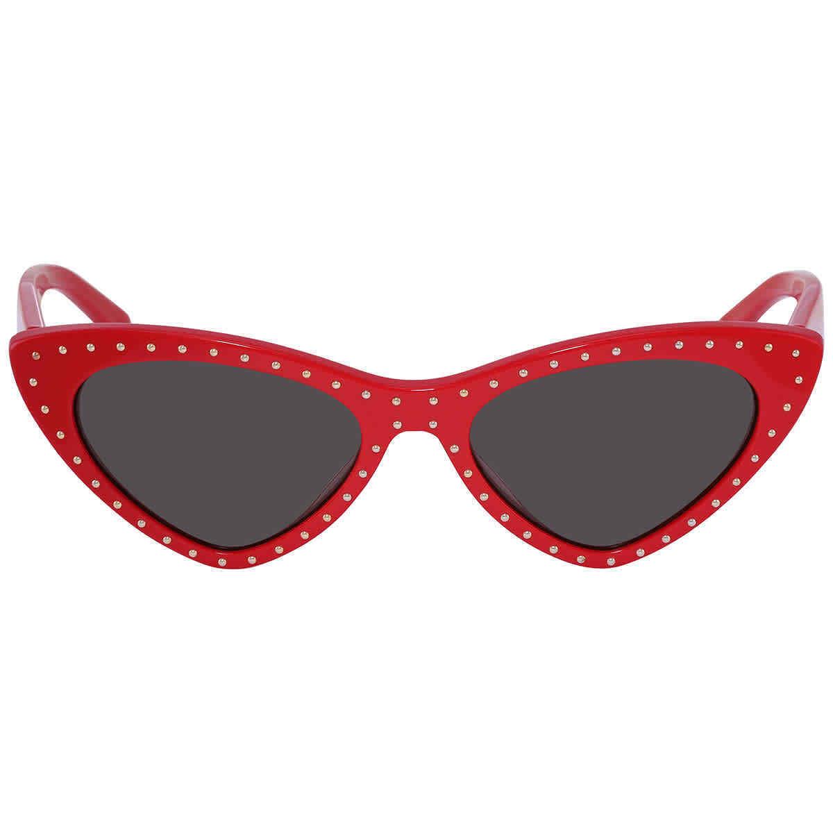 Moschino Grey Blue Cat Eye Ladies Sunglasses Mos 006/S 0C9A/IR 52 Mos 006/S - Frame: Red, Lens: Blue