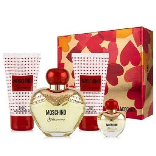 Glamour By Moschino 4 pc Set For Women 3.4 0.17 oz Edp 3.4 oz S/gel Lotion