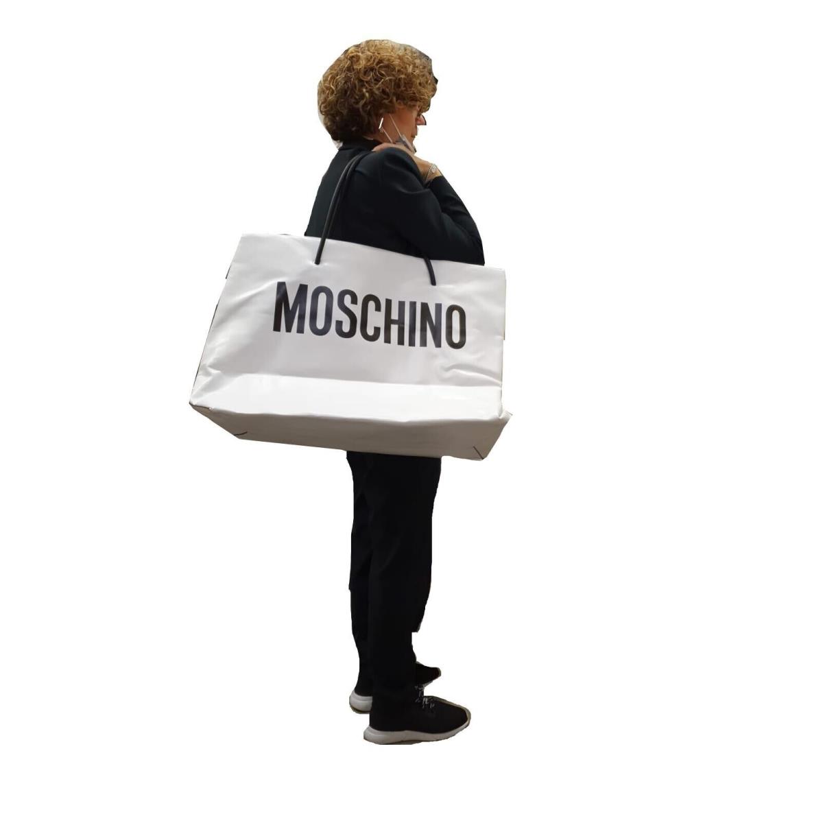 AW20 Moschino Couture Jeremy Scott Oversized White Shopper W/black Logo