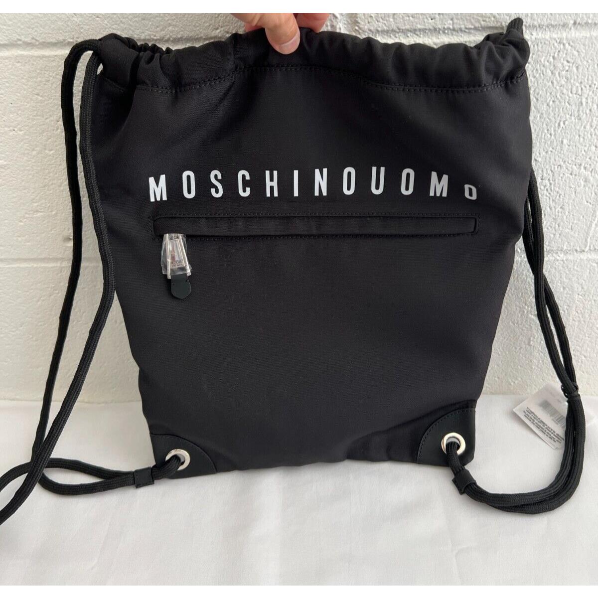 AW20 Moschino Couture Jeremy Scott Black Rectangular Men`s Black Sack Backpack