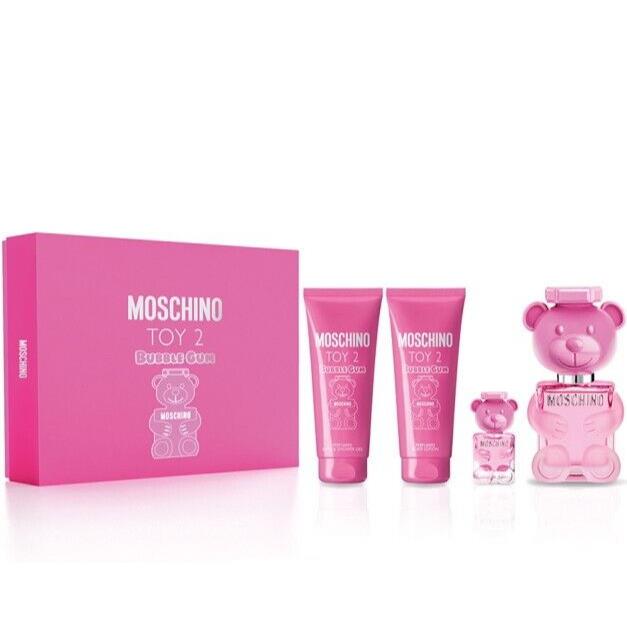 Moschino Toy Boy 2 Bubble Gum 3.4oz Edt + Mini + 3.4oz Lotion + 3.4oz Bath Gel